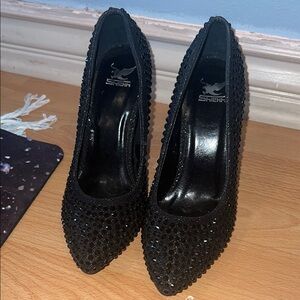 Shiekh Black Rhinestone Women's Heels